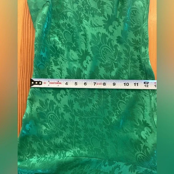 Rubber Ducky Emerald Green Dress Sleeveless Midi S Floral Pattern Elegant Sexy - Picture 7 of 12